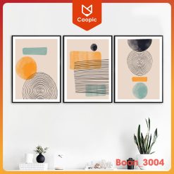 Tranh bộ 3 tấm – Phong cách Hiện Đại trừu tượng có khung. BO_004