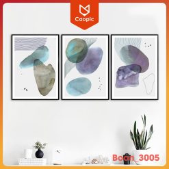 Tranh bộ 3 tấm – Phong cách Hiện Đại trừu tượng có khung. BO_005